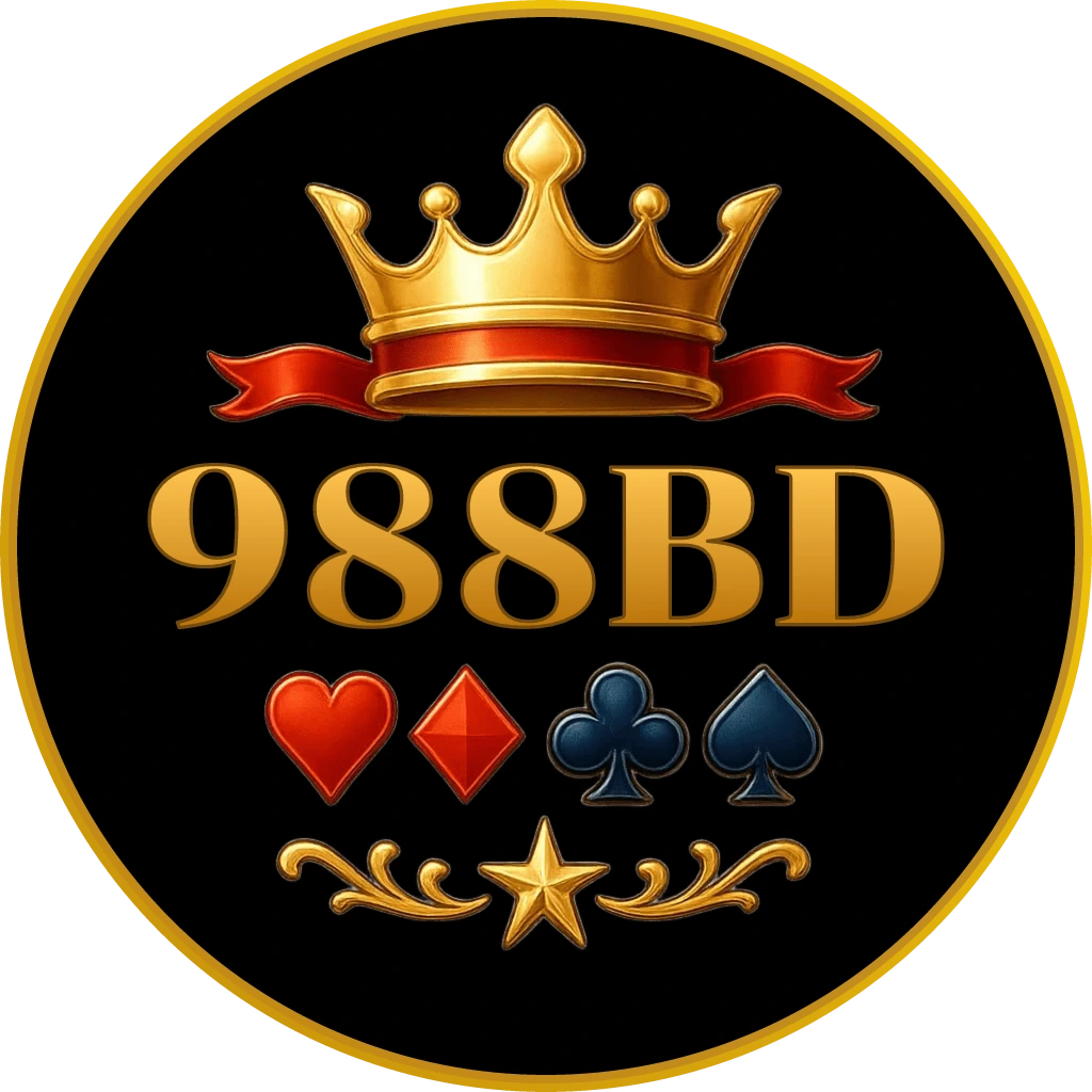 Elegant Bangladeshi casino hostess standing in a vibrant gaming hall with glowing roulette wheels and slot machines representing the premium 988BD casino experience
